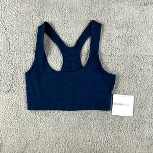 Beyond Yoga Women's Small Blue Gem Heather Polyester Spacedye Simplicity Bra 2.0